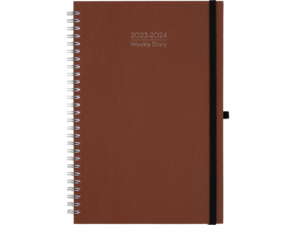 Ημερολόγιο εβδομαδιαίο Spiral Carma 2 ετών_B 2023-2024 17x24 με λάστιχο καφέ